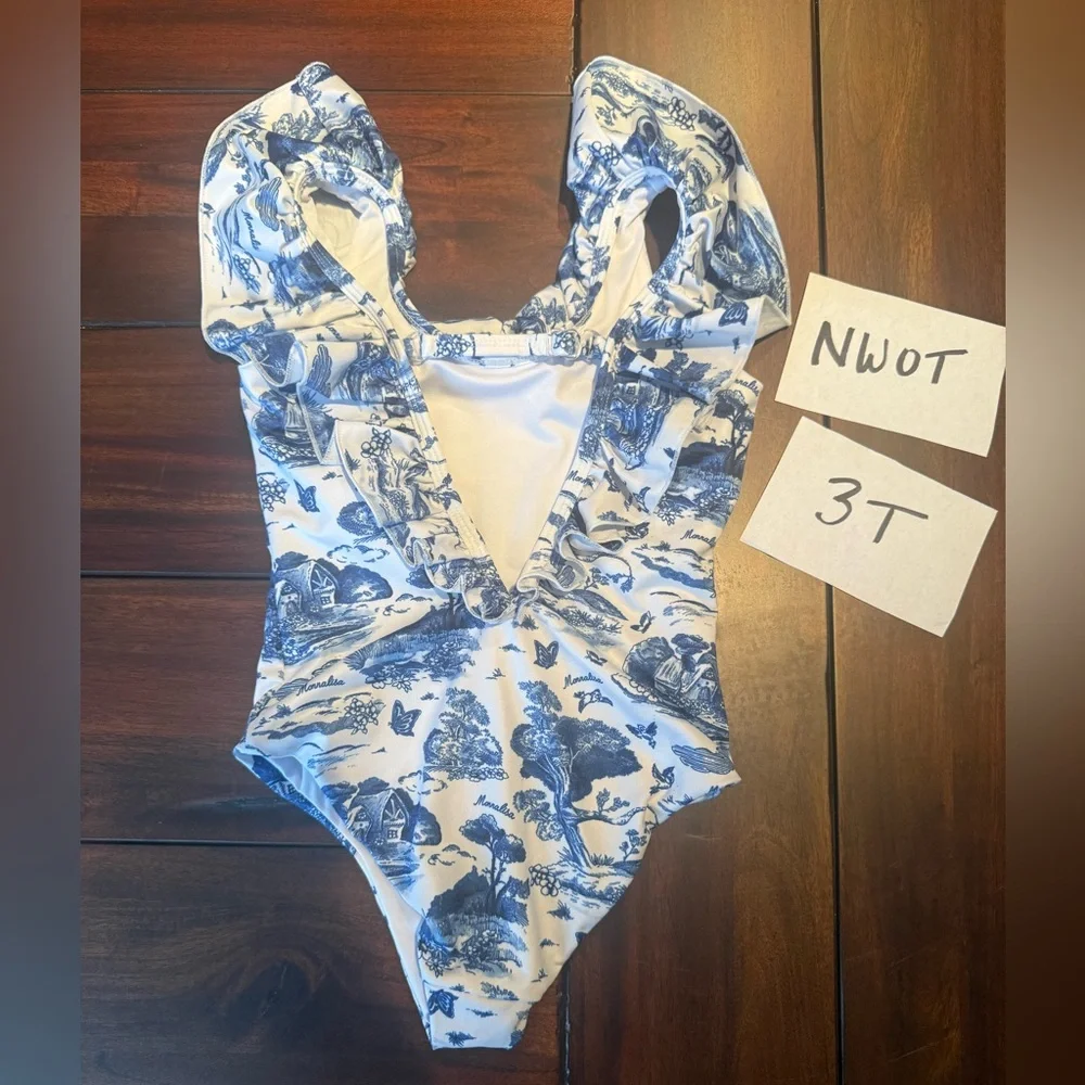 MONNALISA Toile Ruffle Designer Swimwear - Picture 3 of 5